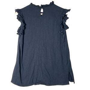 Sweet Journey black sleeveless mock neck blouse top shirt size medium M B198
